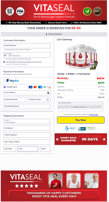 VitaSeal order page